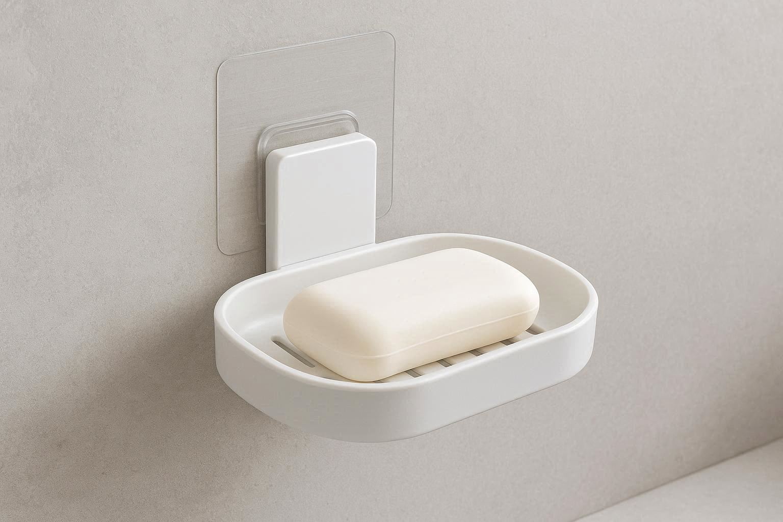 Wall Mounted Soap Dish with Adhesive Installation No Drilling Required - Image 1