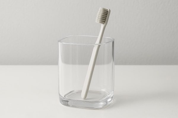 Acrylic Clear Toothbrush Tumbler Holder for Minimalist Bathroom Decor