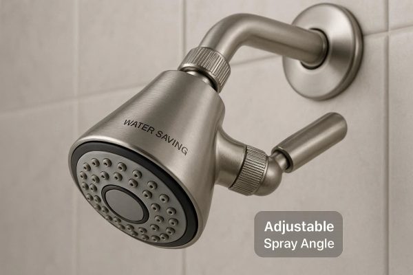Water Saving Low Flow Shower Head with Adjustable Spray Angle