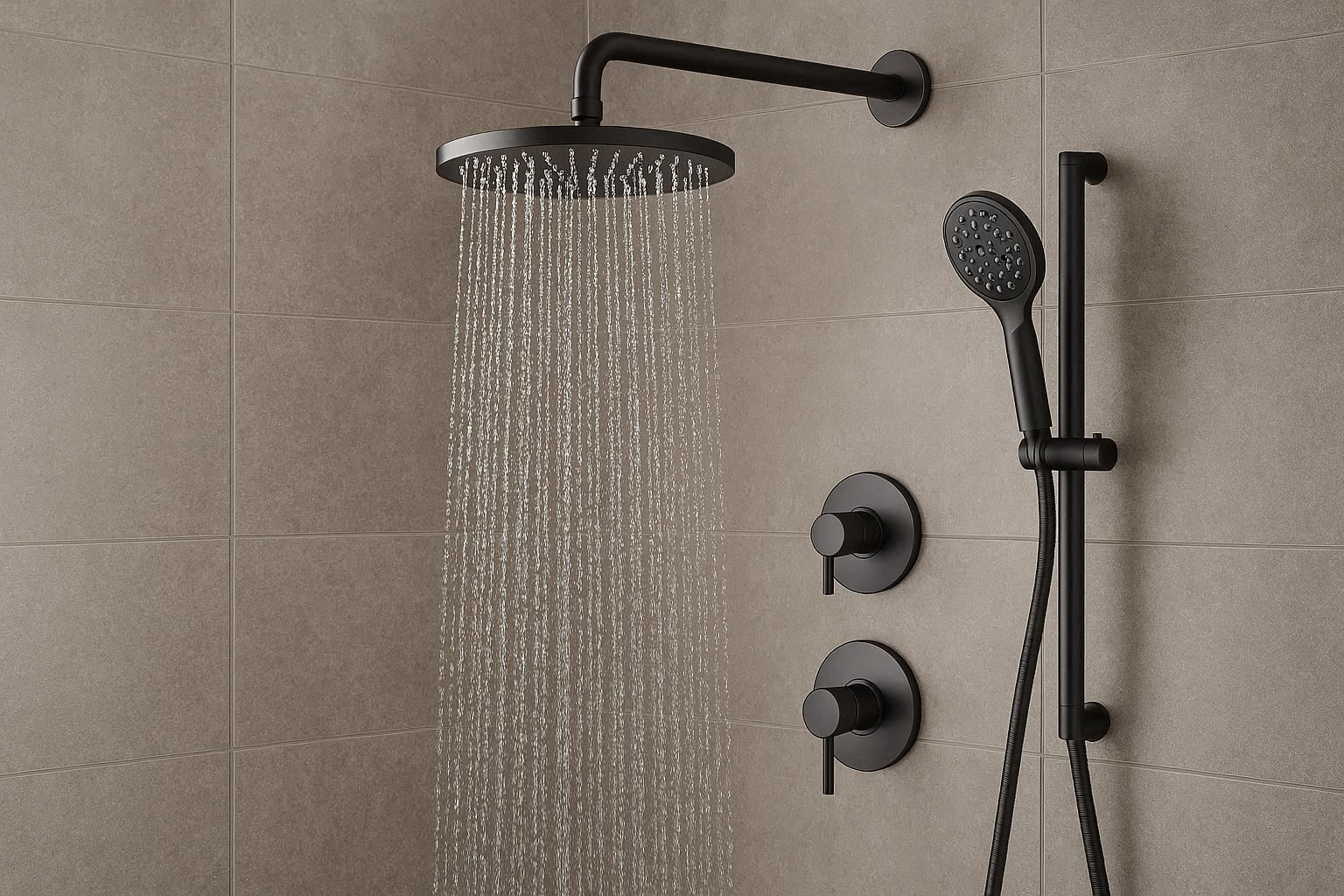 3 Way Shower System Combo with Rainfall Head and Handheld Sprayer - Image 1